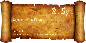 Ugor Szofron névjegykártya